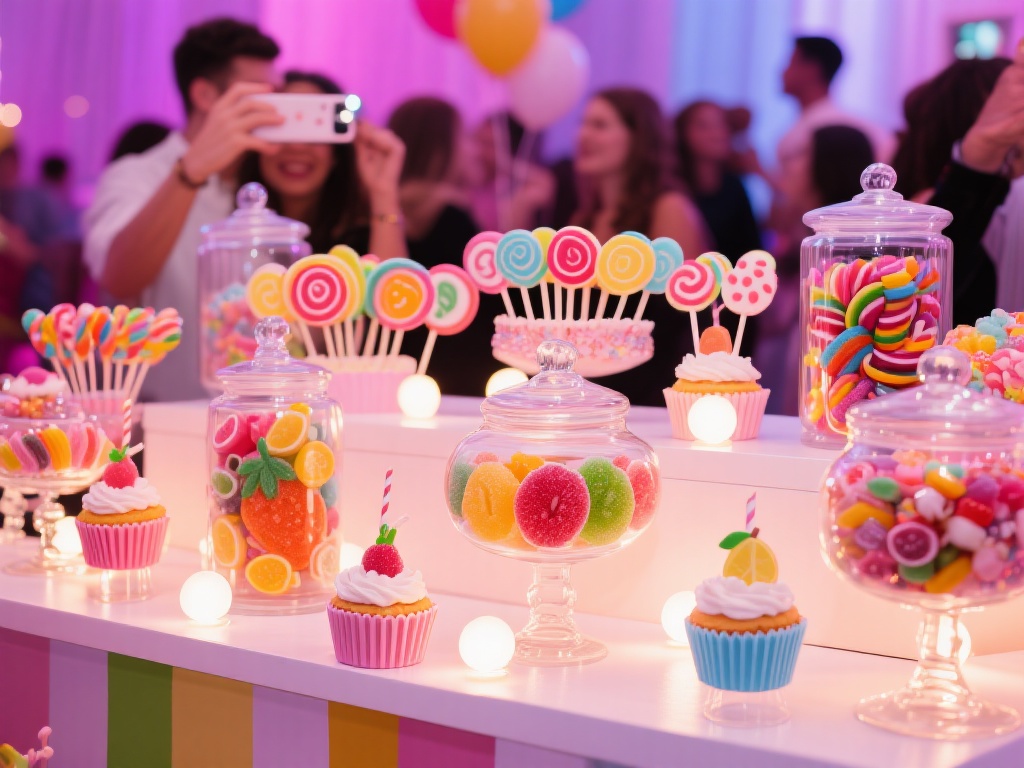 一场糖果派对里的核心元素自然是糖果本身。挑选或定制