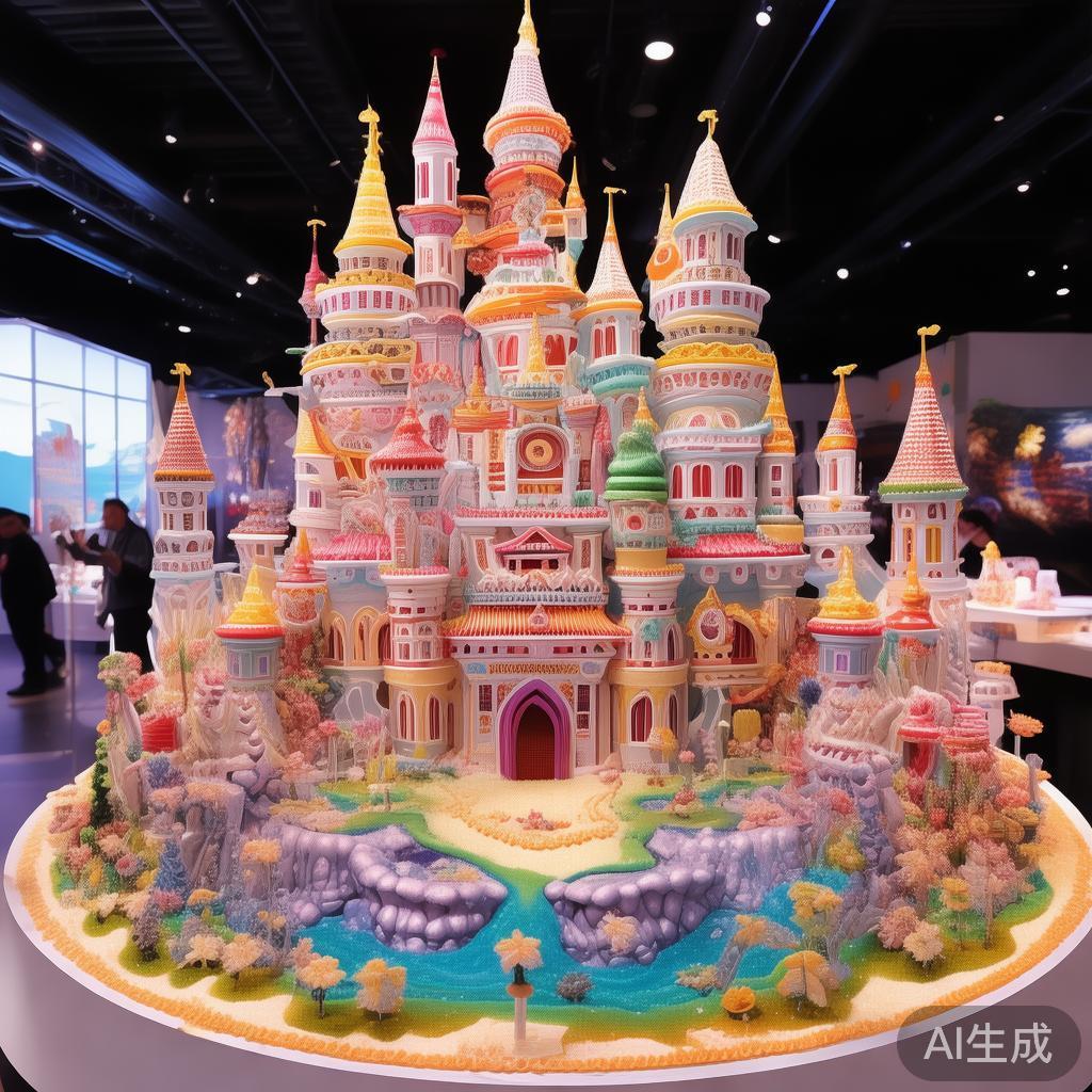 此外，派对还设有糖果艺术展，展示了由巧手糖艺师精心